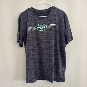 New York Jets Performance Tee – Men’s Large – Heather Gray – 100% Polyester
